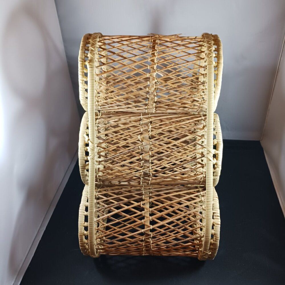 Wicker BOHO MCM Rattan Wine Rack (6 Bottles) - Picture 2 of 11